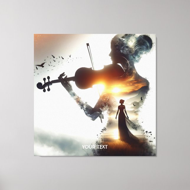 Fantasy Niedlich Violin Girl Leinwanddruck (Vorderseite)