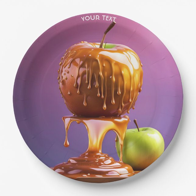 Fantasy Niedlich Vivid Apple Caramel Syrup Pappteller (Vorderseite)