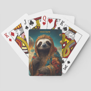 Fantasy Niedlich Vivid Blume Royal Sloth Spielkarten