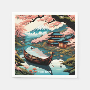 Fantasy Niedlich Vivid Cherry Japanische Landschaf Serviette