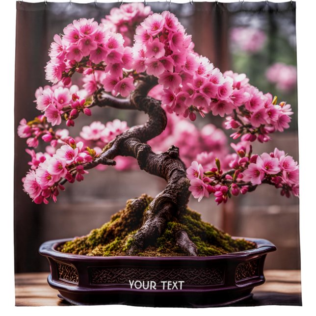 Fantasy Niedlich Vivid Cherry Tree Blossom Duschvorhang (Vorderseite)