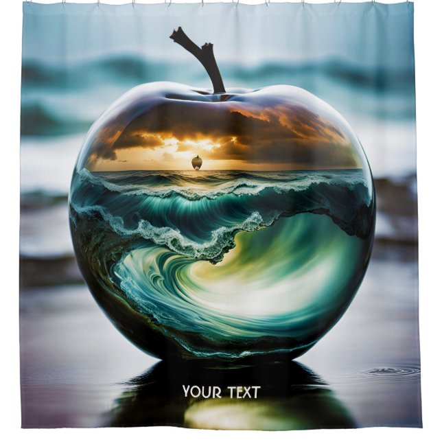 Fantasy Niedlich Vivid Glass Apple Sea Duschvorhang (Vorderseite)