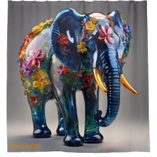 Fantasy Niedlich Vivid Glass Blown Elephant Duschvorhang