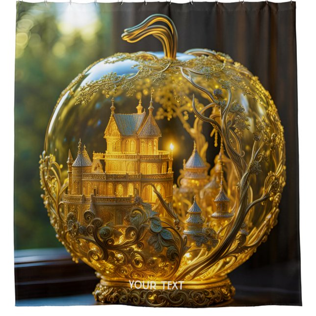 Fantasy Niedlich Vivid Glass Burg Duschvorhang (Vorderseite)