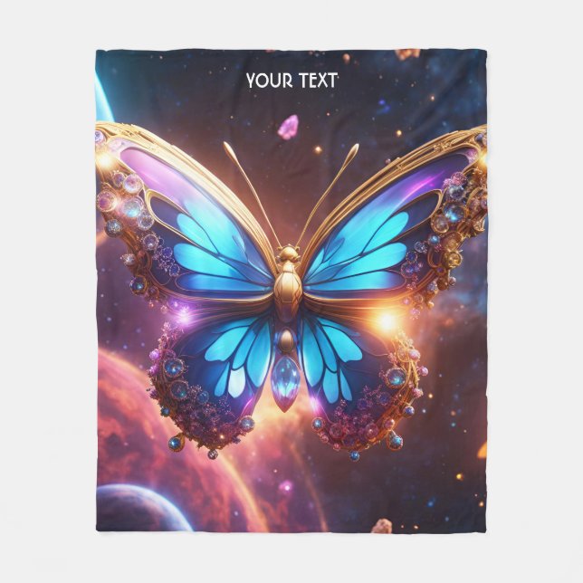 Fantasy Niedlich Vivid Glass Vibranly Butterfly Fleecedecke (Vorderseite)