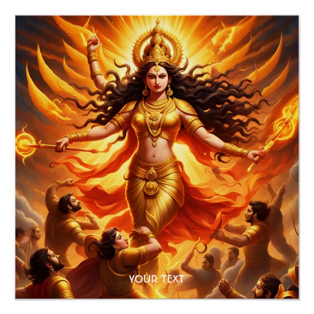 Fantasy Niedlich Vivid Goddess Durga Battle Poster (Vorderseite)