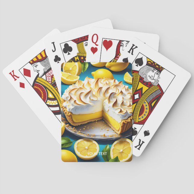 Fantasy Niedlich Vivid Lemon Meringue Pie Spielkarten (Rückseite)
