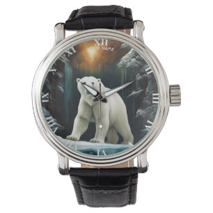 Fantasy Niedlich Vivid Majestic Polar Bär Armbanduhr