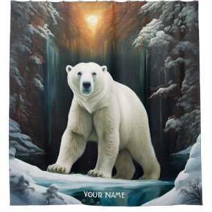 Fantasy Niedlich Vivid Majestic Polar Bär Duschvorhang