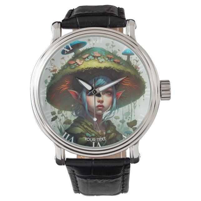 Fantasy Niedlich Vivid Mushroom Forest Girl Armbanduhr (Vorderseite)