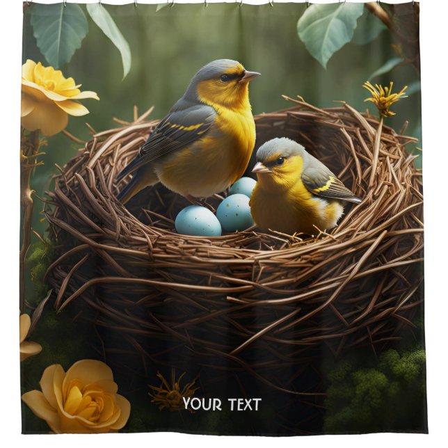 Fantasy Niedlich Vivid Nesting Finest Forest Duschvorhang (Vorderseite)
