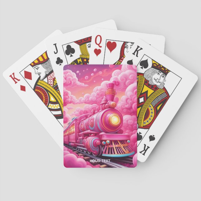Fantasy Niedlich Vivid Pink Wolkenbahn Spielkarten (Rückseite)