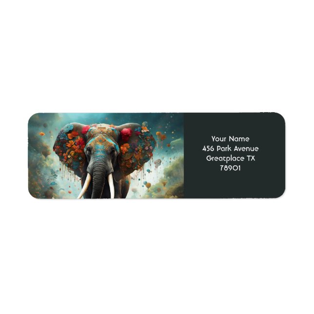 Fantasy Niedlich Vivid Romantic Elephant Portrait (Vorne)