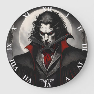 Fantasy Niedlich Vivid Schwarz-weiß Gothic Große Wanduhr
