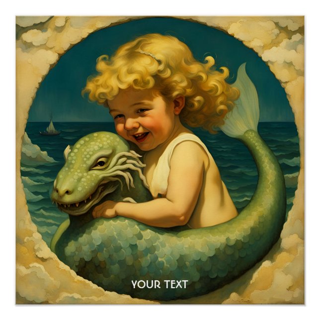 Fantasy Niedlich Vivid Sea Boy Pet Poster (Vorderseite)