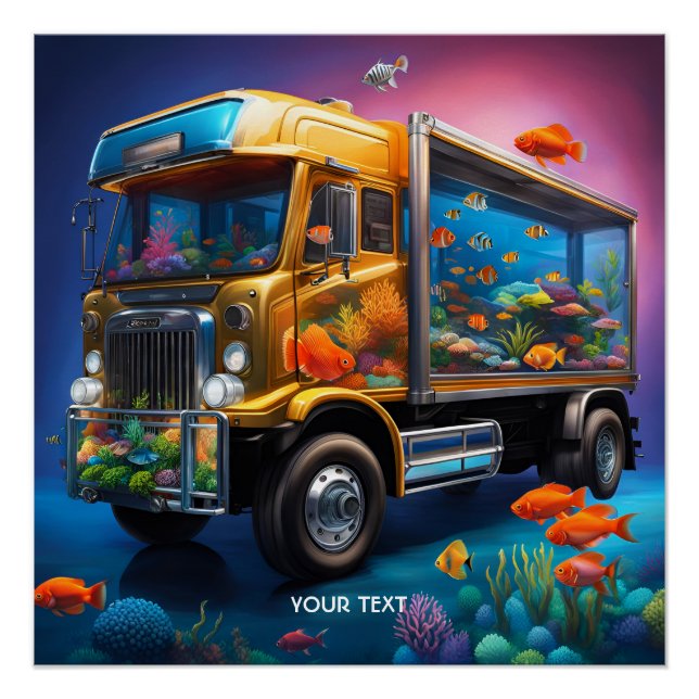 Fantasy Niedlich Vivid Truck Aquarium Fisch Poster (Vorderseite)