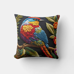 Fantasy Niedlich Vivid Vibranu bestickter Vogel Kissen