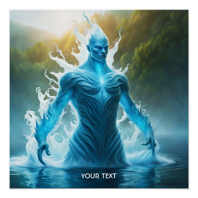 Fantasy Niedlich Vivid Water Elemental Lake Poster (Vorderseite)