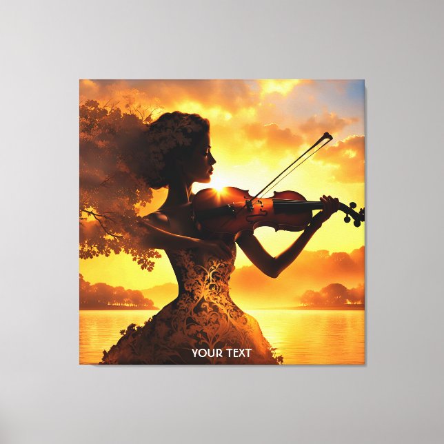 Fantasy Niedlich Vivil Girl Violine Leinwanddruck (Vorderseite)
