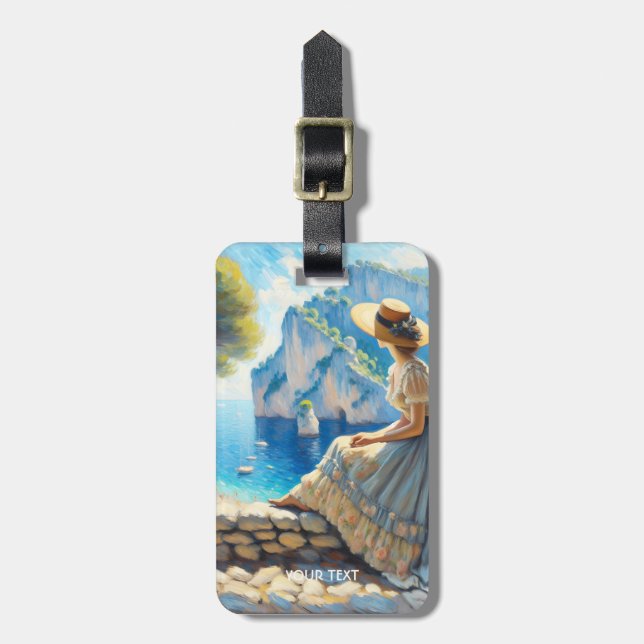 Fantasy Niedlich Watercolor Women Sea Gepäckanhänger (Vorderseite vertikal)
