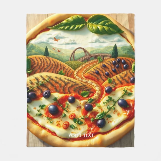 Fantasy Niedlich Whimsical Italienische Landschaft Fleecedecke (Vorderseite)