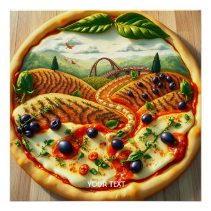 Fantasy Niedlich Whimsical Italienische Landschaft Poster