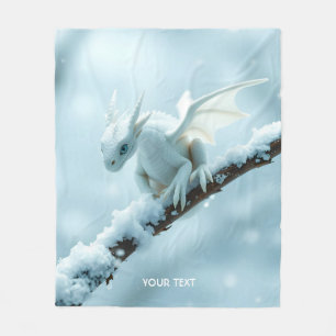 Fantasy Niedlich White Baby Dragon Fleecedecke