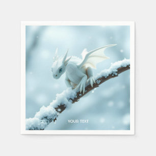Fantasy Niedlich White Baby Dragon Serviette