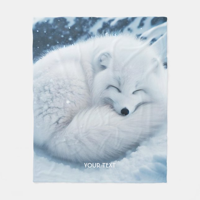 Fantasy Niedlich White Fox Snow Fleecedecke (Vorderseite)