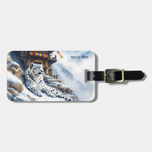 Fantasy Niedlich White Leopard Snow Gepäckanhänger