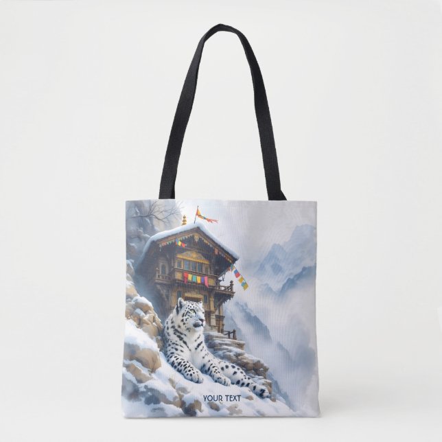 Fantasy Niedlich White Leopard Snow Tasche (Vorderseite)