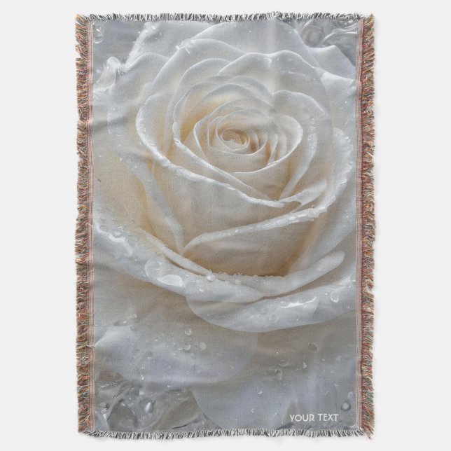 Fantasy Niedlich White Rose Drops Decke (Vorderseite Vertikal)