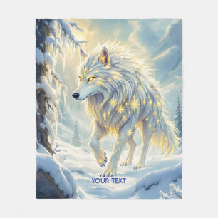 Fantasy Niedlich White Wolf Winter Fleecedecke