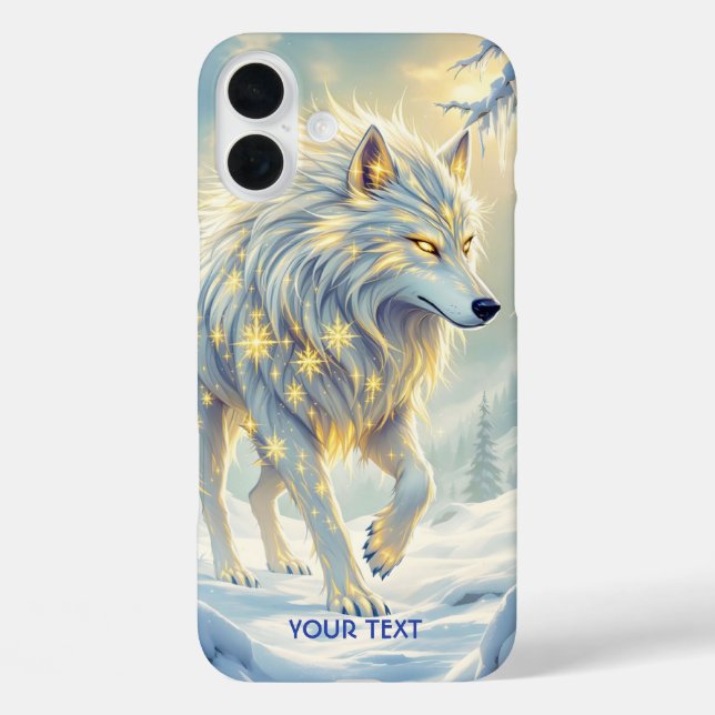 Fantasy Niedlich White Wolf Winter iPhone 16 Plus Hülle (Rückseite)