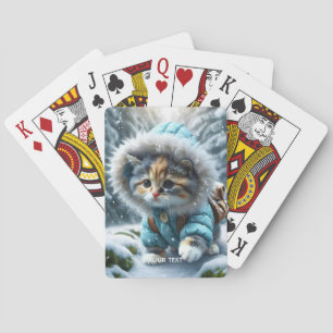 Fantasy Niedlich Winter Kitten Schnee Spielkarten
