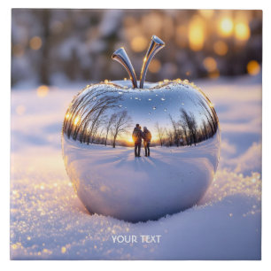 Fantasy Niedlich Winter Snow Apple Fliese