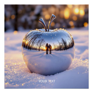 Fantasy Niedlich Winter Snow Apple Poster