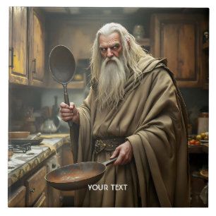 Fantasy Niedlich Wizard Frittierwagen Fliese