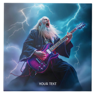 Fantasy Niedlich Wizard Gitarre spielen Fliese