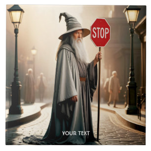 Fantasy Niedlich Wizard Signieren Stopp Fliese