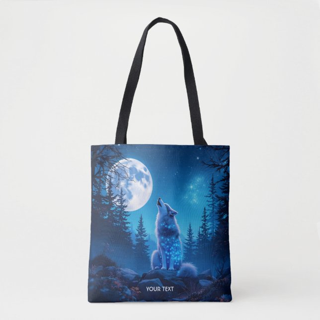 Fantasy Niedlich Wolf Doppelausstellung Tasche (Vorderseite)