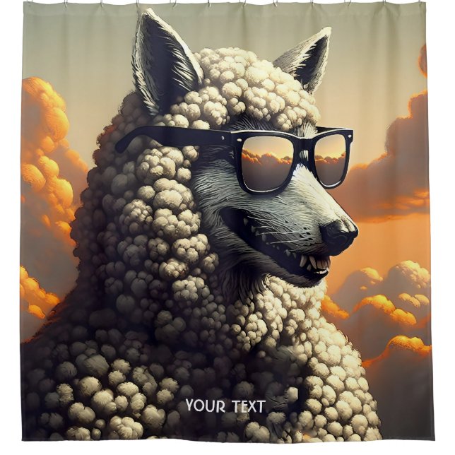 Fantasy Niedlich Wolf Dressed Sheep Duschvorhang (Vorderseite)
