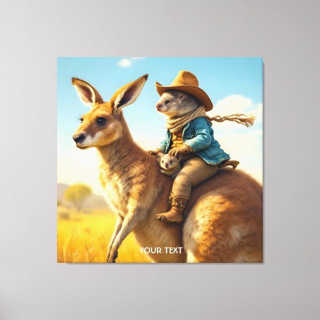 Fantasy Niedlich Wombat Kangaroo Koala Leinwanddruck (Vorderseite)