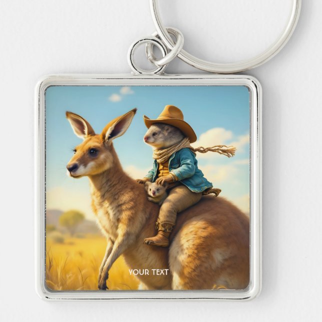 Fantasy Niedlich Wombat Kangaroo Koala Schlüsselanhänger (Vorne)