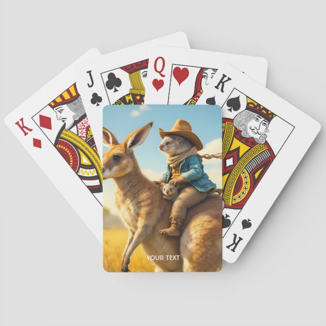 Fantasy Niedlich Wombat Kangaroo Koala Spielkarten (Rückseite)