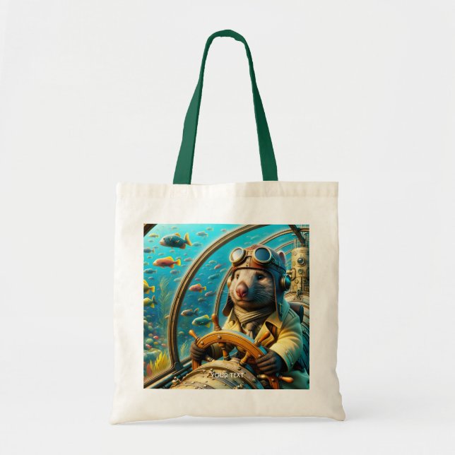 Fantasy Niedlich Wombat Pilot unter Wasser Tragetasche (Vorne)