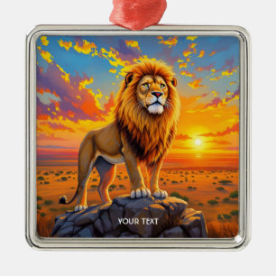 Fantasy Niedlich Wüste Rock Lion Ornament Aus Metall