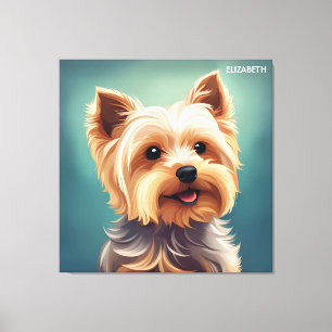 Fantasy Niedlich Yorkshire Terrier, Vintag Fantasy Leinwanddruck