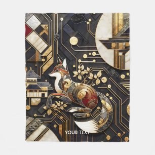 Fantasy Niedliche Abstrakt Fox Art Fleecedecke