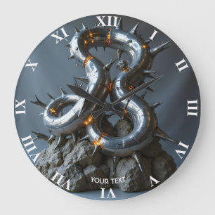 Fantasy Niedliche Abstrakte Skulptur Rock Große Wanduhr